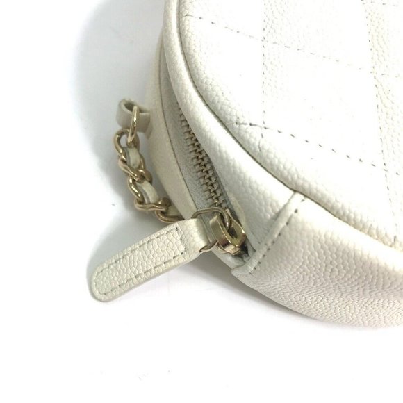 AUTHENTIC CHANEL CC Mark Pochette Matelasse Quilted Round Chain Bag - Picture 6 of 13